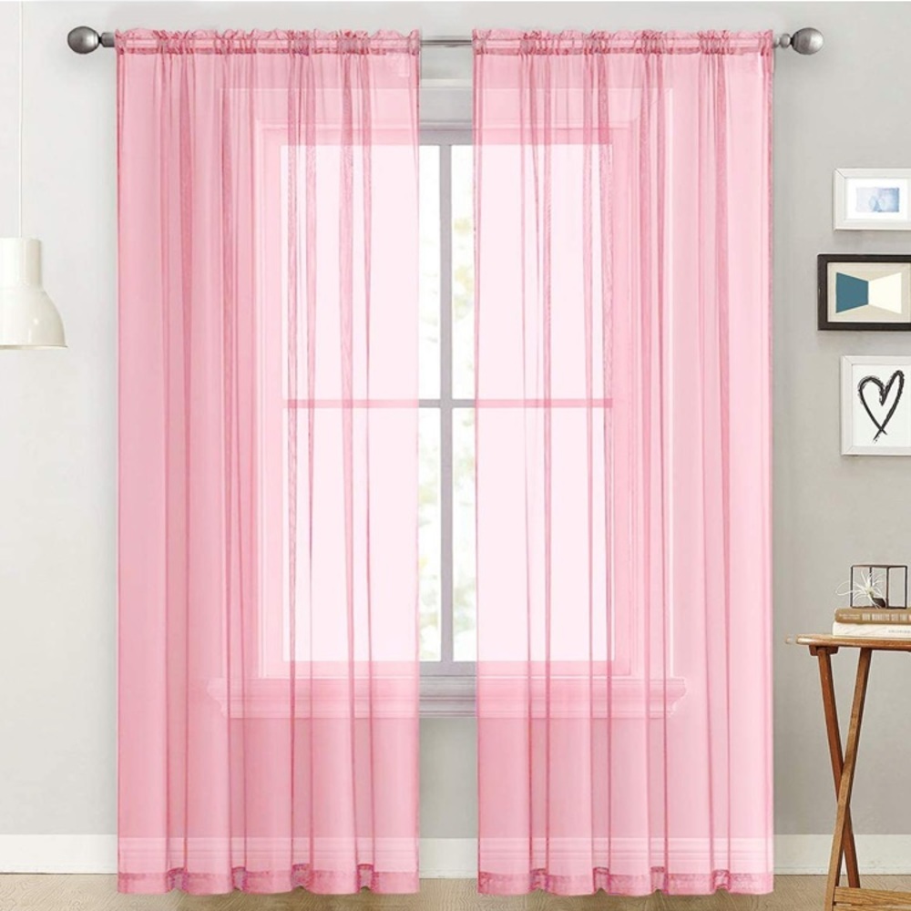 Sold.Pink Paired curtains